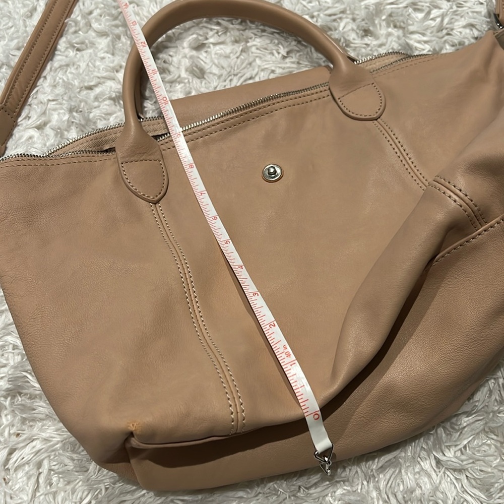 Longchamp Le Pliage Cuir Leather Handbag in Sandy color - Picture 13 of 15